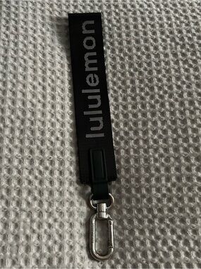 lululemon athletica Black Logo Key Fob Wristlet